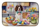 Decorating Easter English Springer Spaniel Dish Drying Mat Absorbent Dish Drying Mat Pad for Kitchen Counter Dish Drainer Mat for Countertop, 14 x 21"