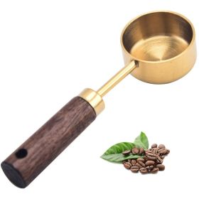 15ml Wooden Handle Measuring Spoon Coffee Powder Milk Powder Spoon (Type: Kitchen Tools, Color: Gold)